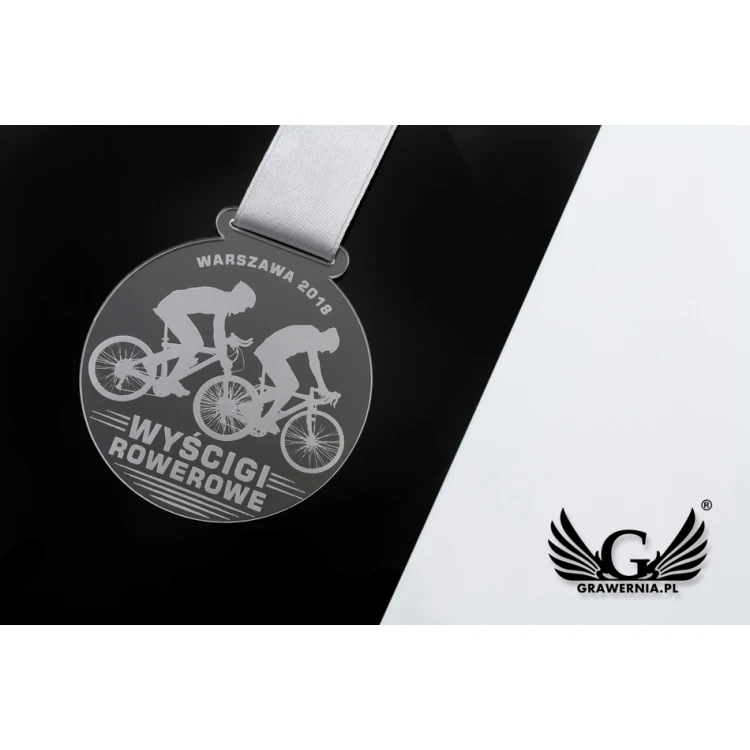 Medal akrylowy grawerowany laserem - średnica: 70mm - gr. 3mm - MGR045