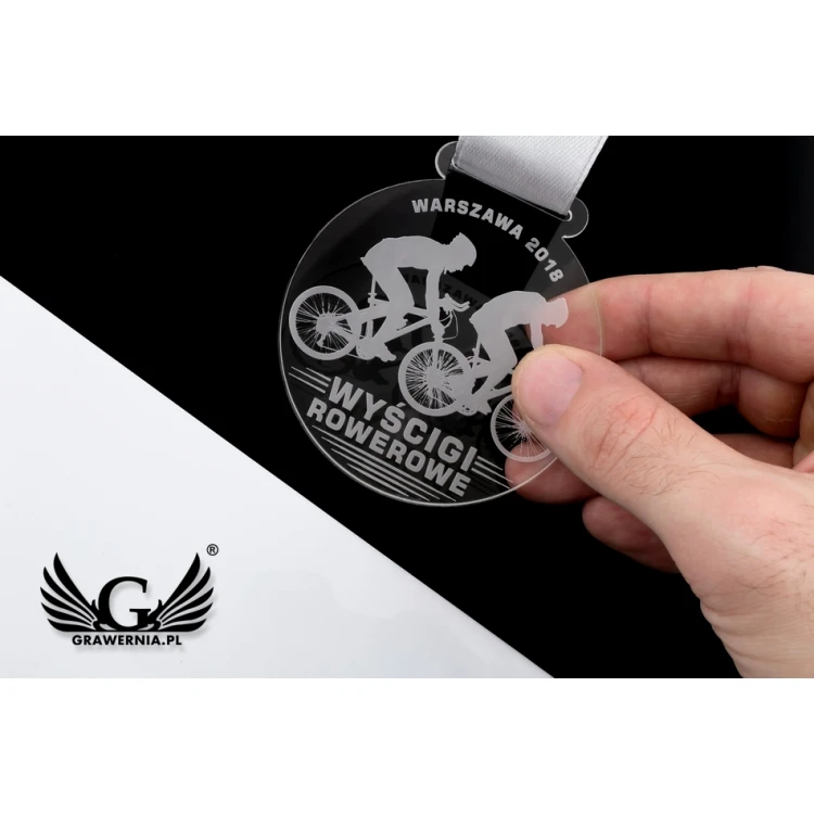 Medal akrylowy grawerowany laserem - średnica: 70mm - gr. 3mm - MGR045