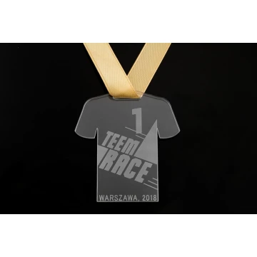 Medal akrylowy grawerowany laserem - wymiary: 56x61mm - gr. 3mm - MGR049