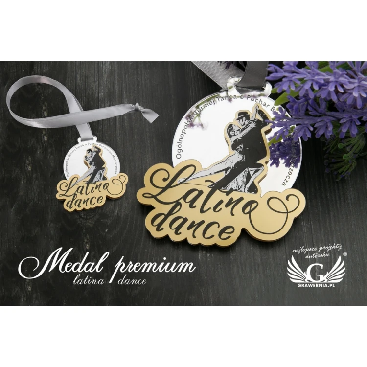 Medal Premium - Latina dance - wymiary: 76x75mm - druk UV - MGR065