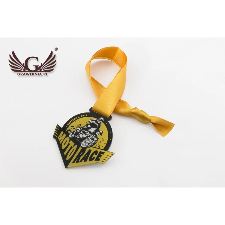 Medal akrylowy druk UV - Moto Race - wymiary: 90x80mm - MGR051