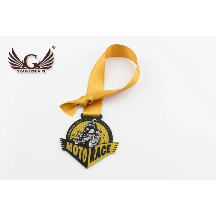 Medal akrylowy druk UV - Moto Race - wymiary: 90x80mm - MGR051