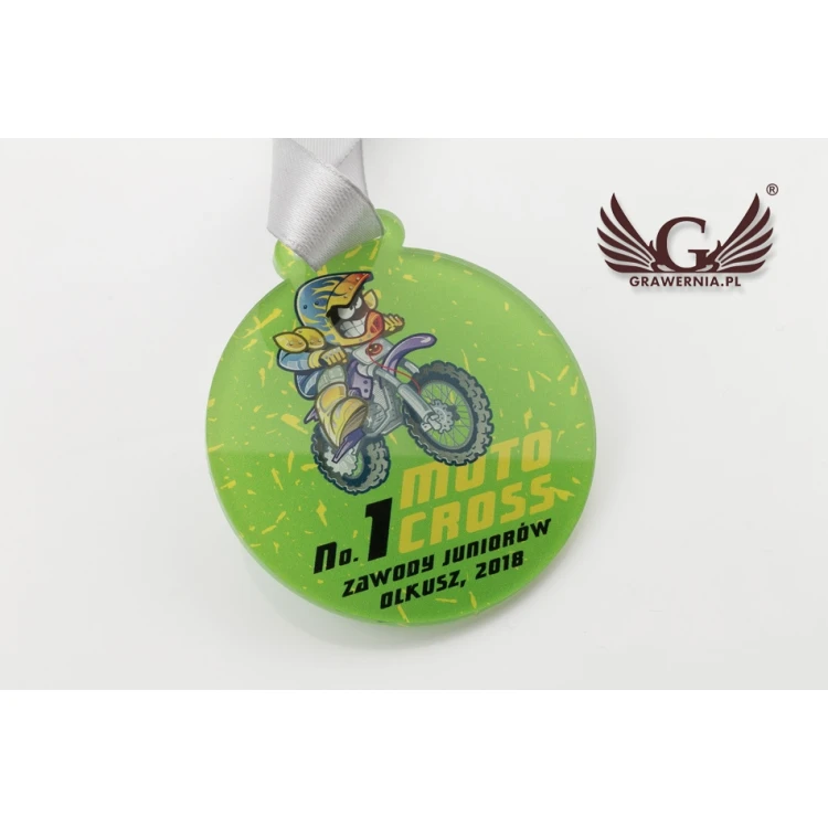 Medal akrylowy druk UV - Motocross - średnica: 60mm - MGR064