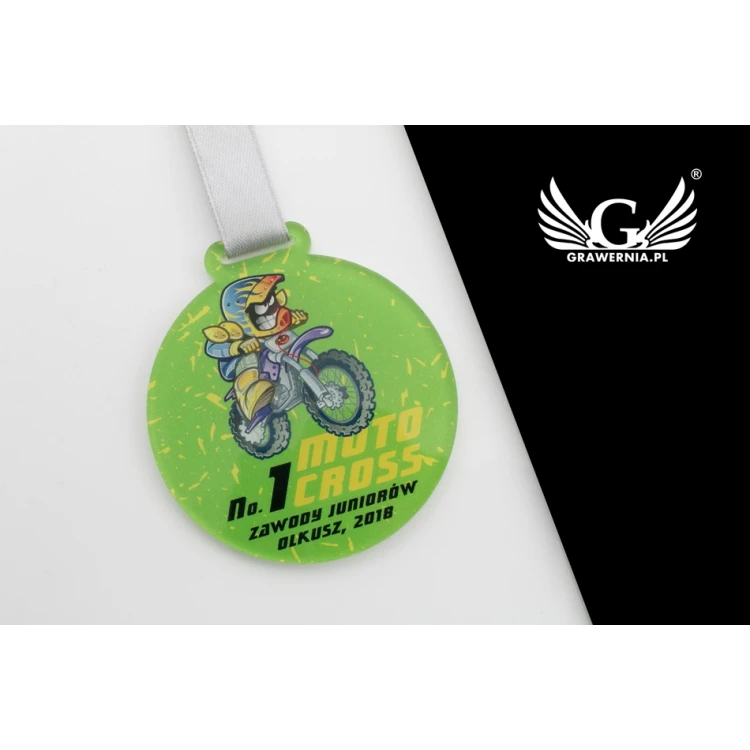 Medal akrylowy druk UV - Motocross - średnica: 60mm - MGR064