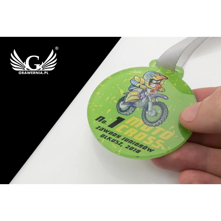 Medal akrylowy druk UV - Motocross - średnica: 60mm - MGR064