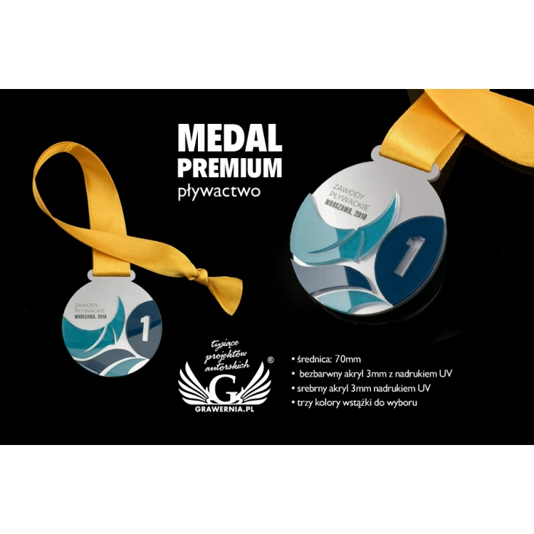 Medal Premium - Pływactwo - średnica: 70mm - MGR069