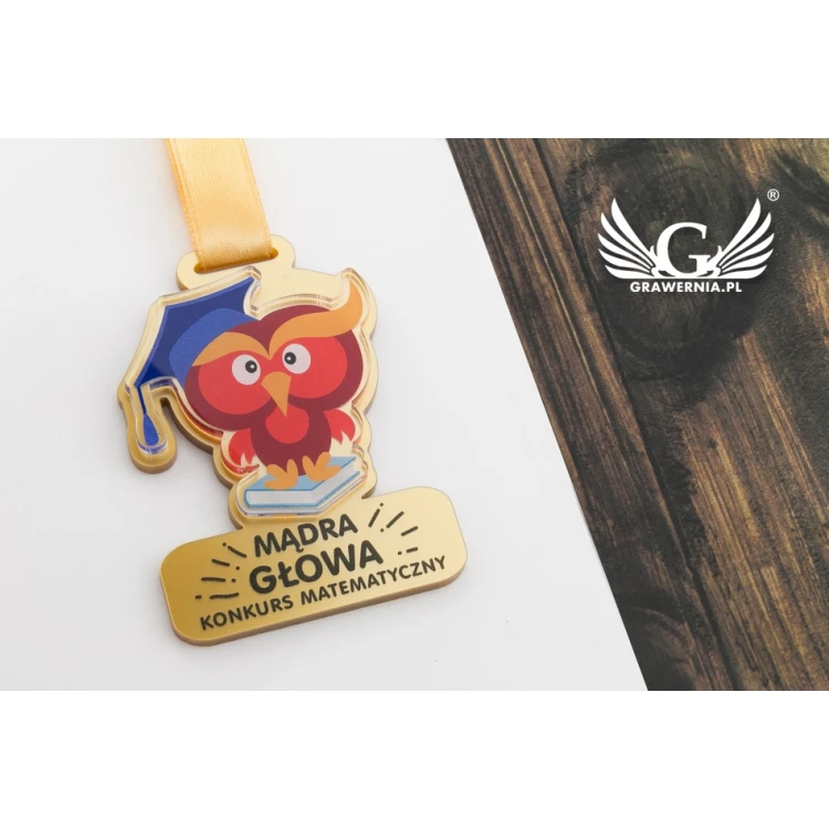 Medal Premium - Sowa - wymiary: 65x50mm - druk UV - MGR067