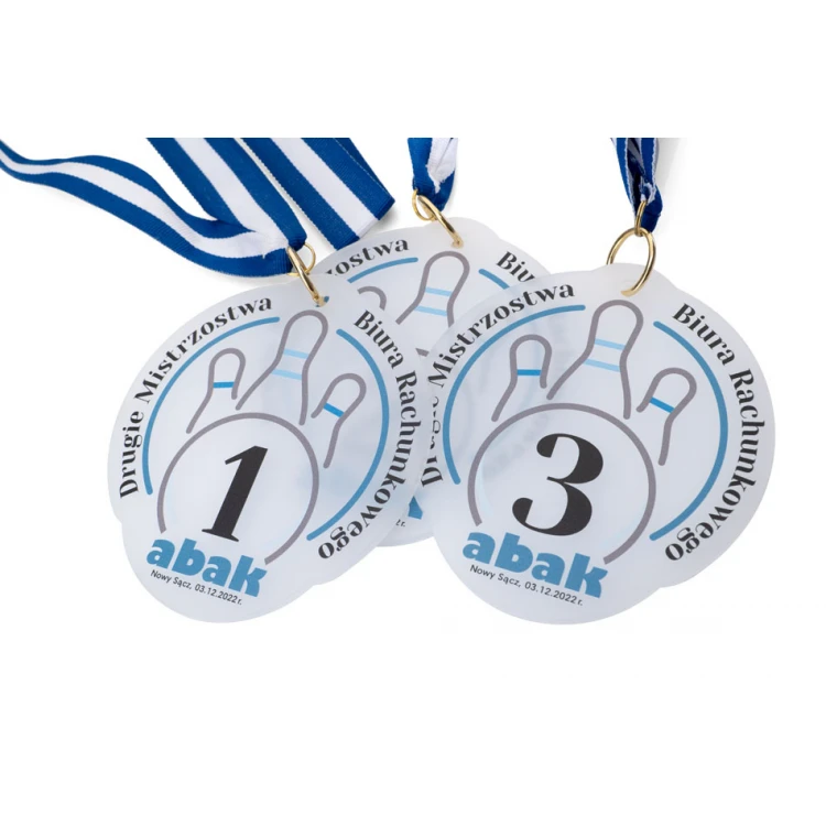 Medal akrylowy z dowolnym nadrukiem UV - wymiary: 91x100mm - MGR094