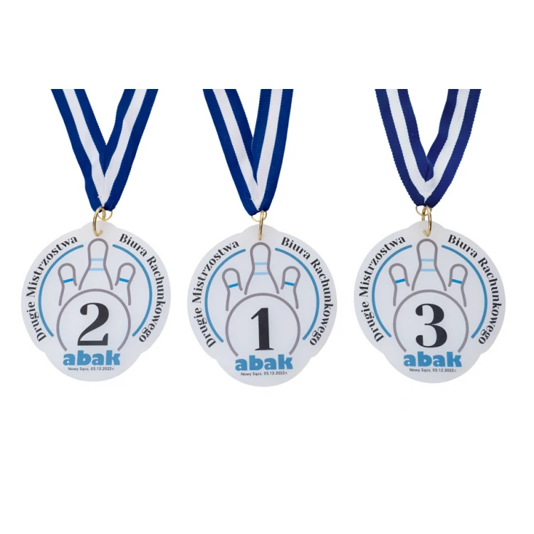 Medal akrylowy z dowolnym nadrukiem UV - wymiary: 91x100mm - MGR094
