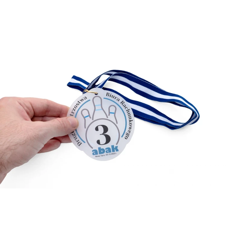 Medal akrylowy z dowolnym nadrukiem UV - wymiary: 91x100mm - MGR094