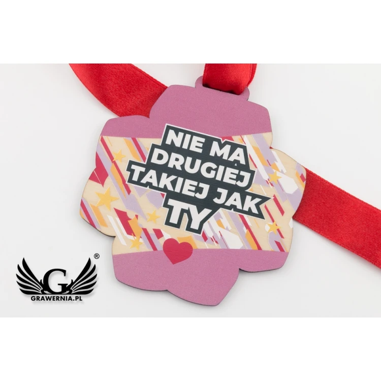 Medal drewniany dla przedszkolaka, ucznia - wym. 83x89mm - druk UV - MGR079