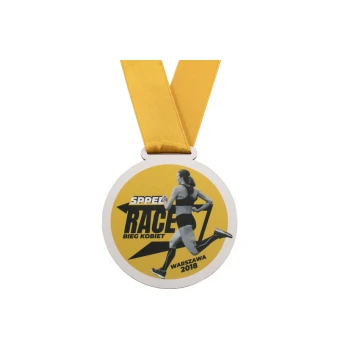 Medal drewniany druk UV - Speed Race - średnica: 80mm - MGR053