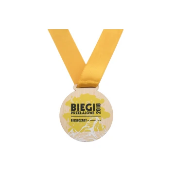 Medal drewniany druk UV - Splash - średnica: 70mm - MGR054