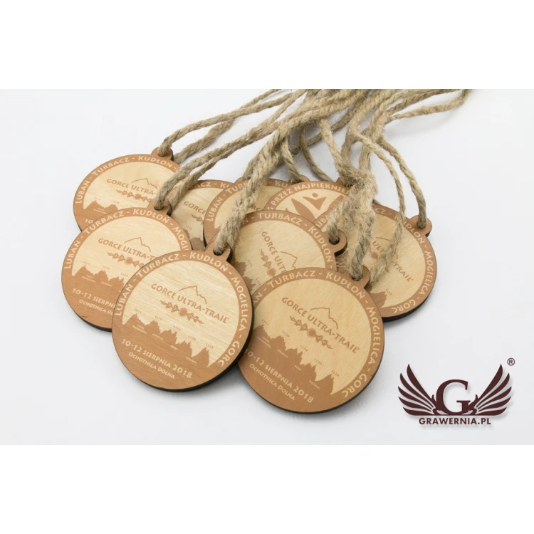 Medal drewniany Górski Szlak - śr. 80mm - gr. 5mm - druk UV - MGR027