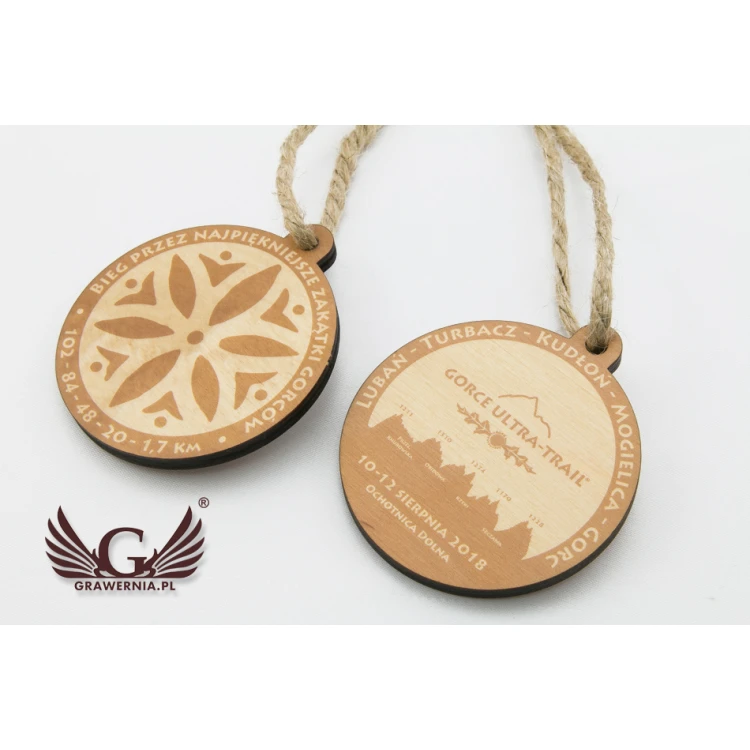 Medal drewniany Górski Szlak - śr. 80mm - gr. 5mm - druk UV - MGR027