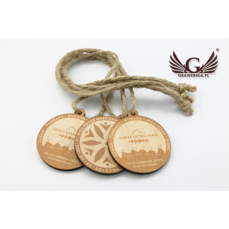 Medal drewniany Górski Szlak - śr. 80mm - gr. 5mm - druk UV - MGR027