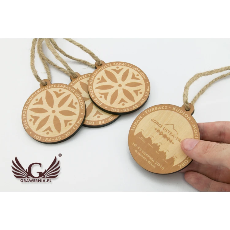 Medal drewniany Górski Szlak - śr. 80mm - gr. 5mm - druk UV - MGR027