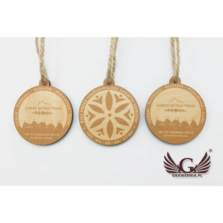 Medal drewniany Górski Szlak - śr. 80mm - gr. 5mm - druk UV - MGR027