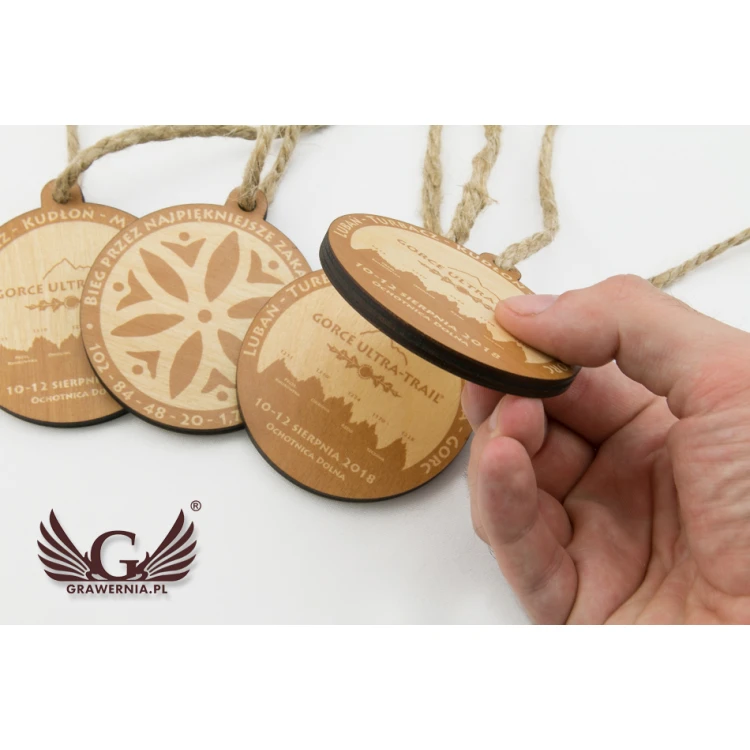 Medal drewniany Górski Szlak - śr. 80mm - gr. 5mm - druk UV - MGR027