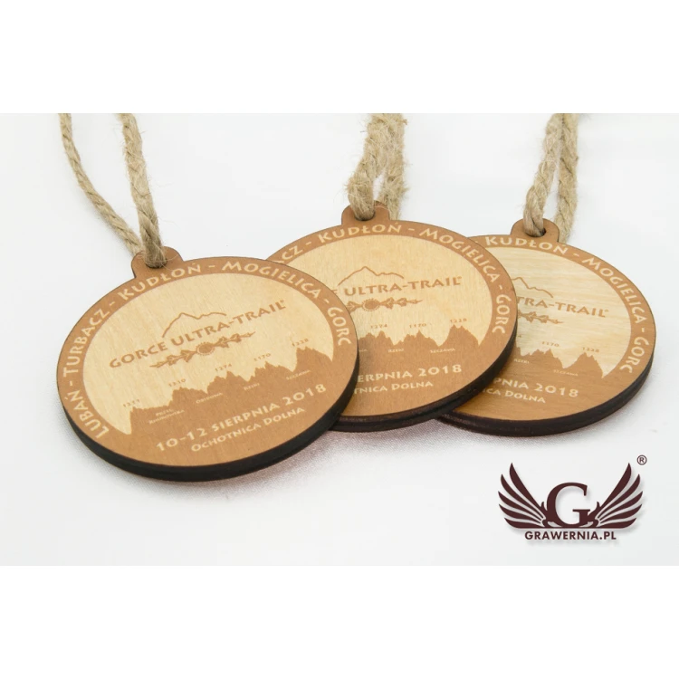 Medal drewniany Górski Szlak - śr. 80mm - gr. 5mm - druk UV - MGR027
