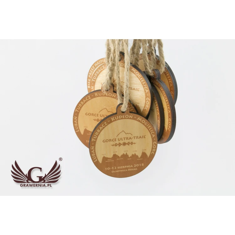 Medal drewniany Górski Szlak - śr. 80mm - gr. 5mm - druk UV - MGR027