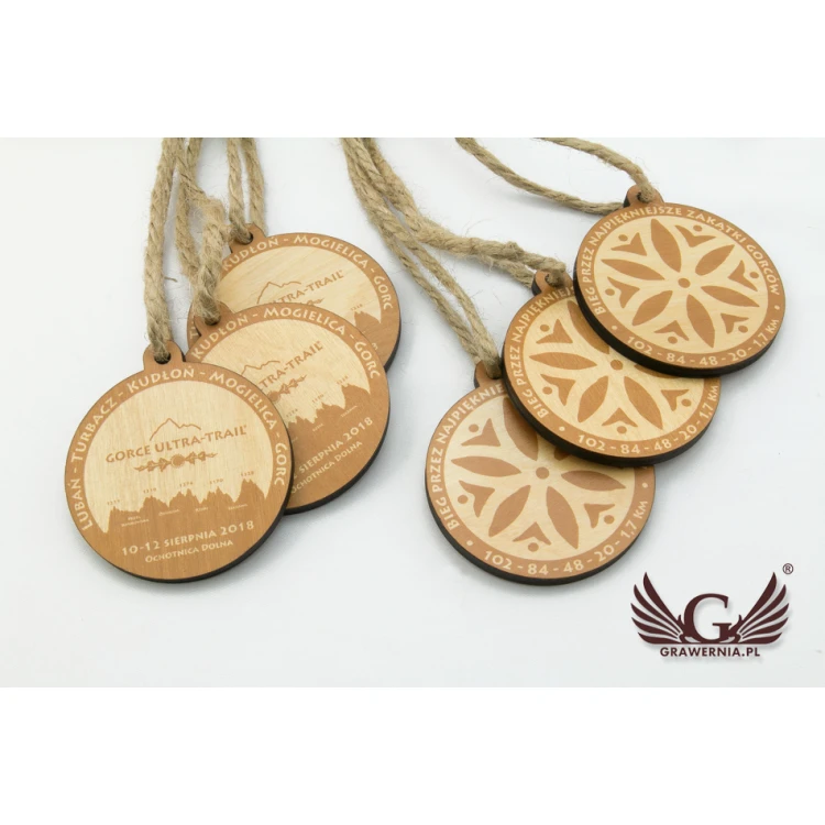Medal drewniany Górski Szlak - śr. 80mm - gr. 5mm - druk UV - MGR027