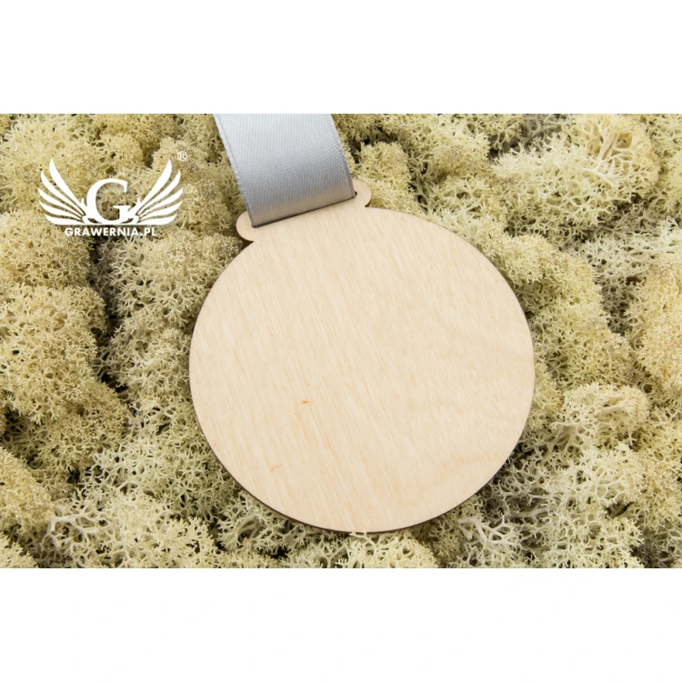 Medal drewniany grawerowany laserem - średnica: 80mm - gr. 3mm - MGR031