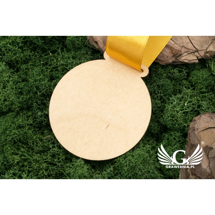 Medal drewniany grawerowany laserem - średnica: 70mm - gr. 3mm - MGR032