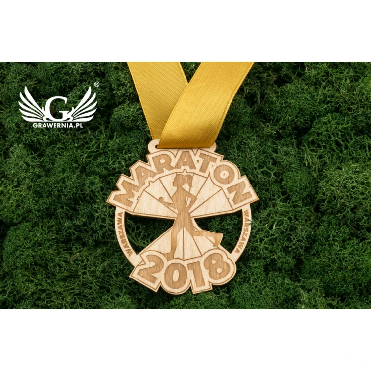 Medal drewniany grawerowany laserem - wymiary: 75x74mm - gr. 3mm - MGR034