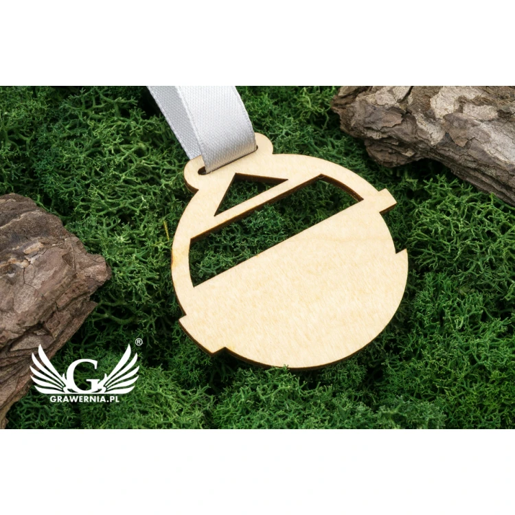 Medal drewniany grawerowany laserem - wymiary: 55x50mm - gr. 3mm - MGR036