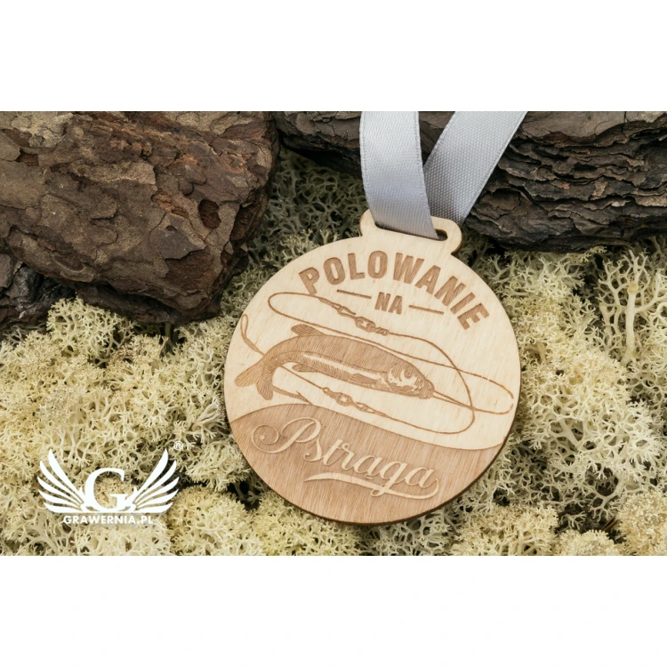 Medal drewniany grawerowany laserem - średnica: 60mm - gr. 3mm - MGR035