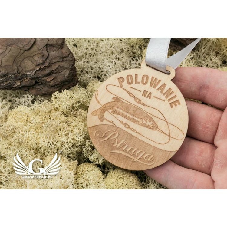 Medal drewniany grawerowany laserem - średnica: 60mm - gr. 3mm - MGR035