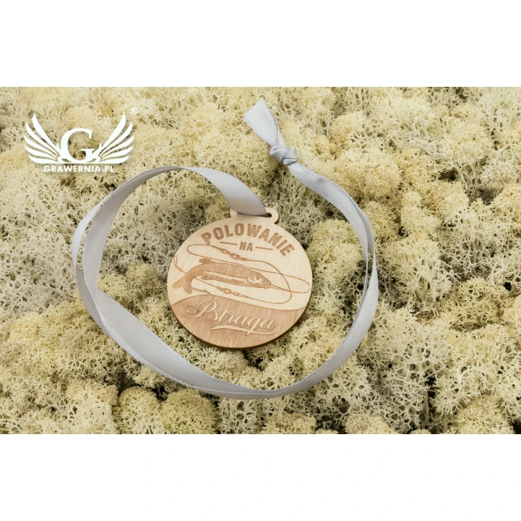 Medal drewniany grawerowany laserem - średnica: 60mm - gr. 3mm - MGR035