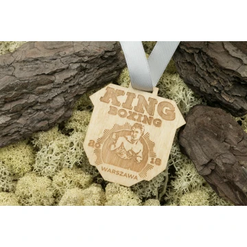 Medal drewniany grawerowany laserem - wymiary: 60x58mm - gr. 3mm - MGR040