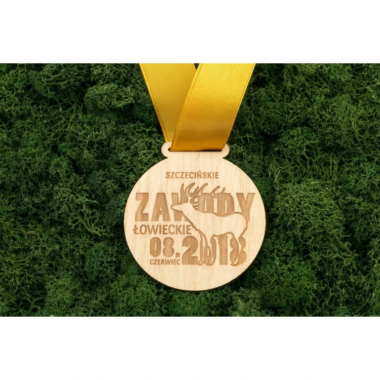 Medal drewniany grawerowany laserem - średnica: 70mm - gr. 3mm - MGR032