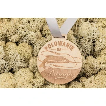 Medal drewniany grawerowany laserem - średnica: 60mm - gr. 3mm - MGR035
