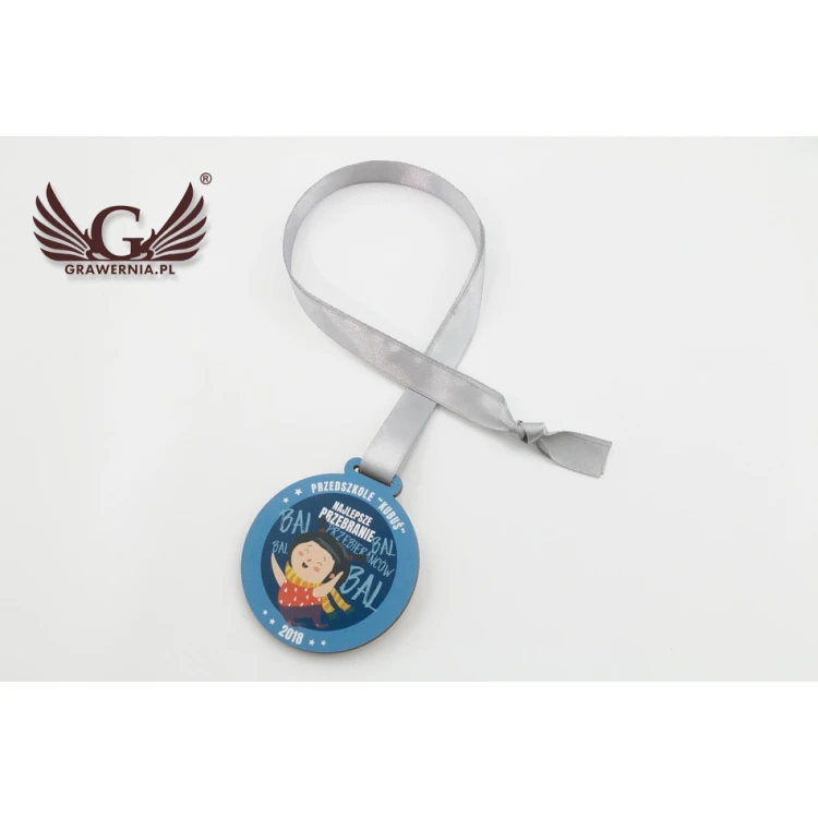 Medal drewniany druk UV - Bal przebierańców - średnica: 60mm - MGR059