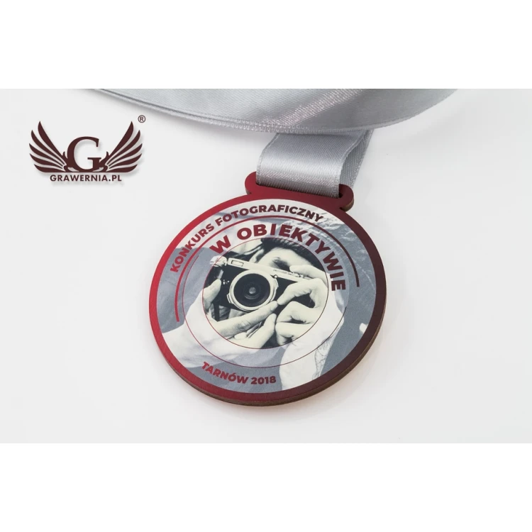 Medal drewniany druk UV - Foto Master - średnica: 70mm - MGR056