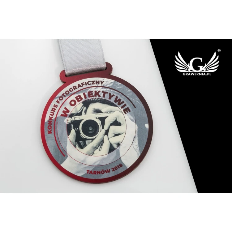 Medal drewniany druk UV - Foto Master - średnica: 70mm - MGR056
