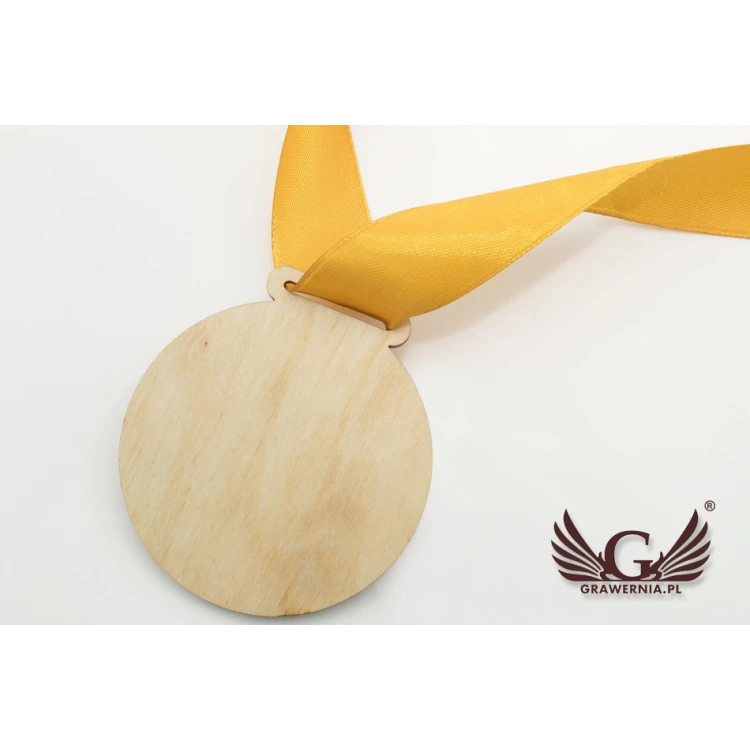 Medal drewniany druk UV - Splash - średnica: 70mm - MGR054