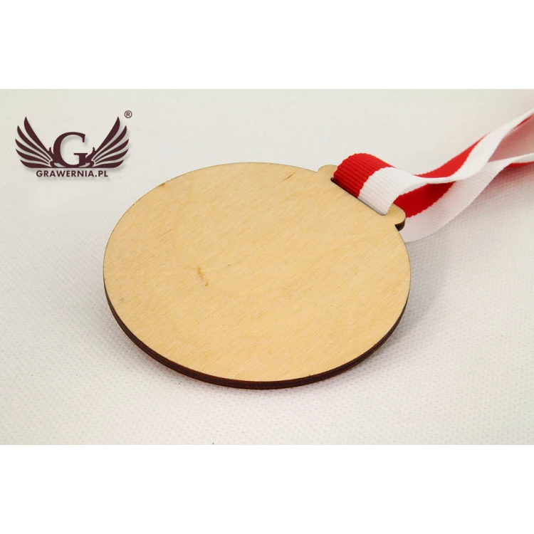 Medal drewniany z dowolną grafiką - średnica 40 do 80mm - druk UV - MGR014