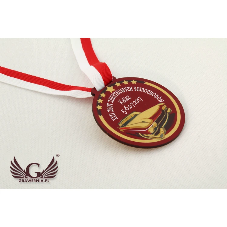 Medal drewniany z dowolną grafiką - średnica 40 do 80mm - druk UV - MGR014