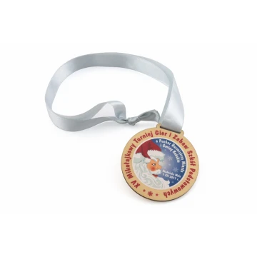 Medal drewniany z dowolną grafiką - średnica 40 do 80mm - druk UV - MGR014