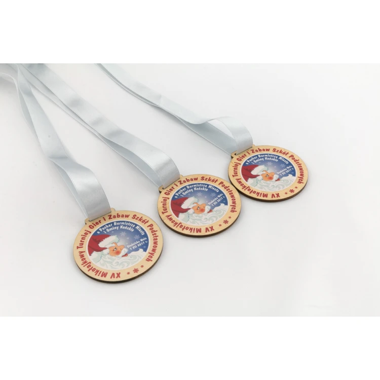 Medal drewniany z dowolną grafiką - średnica 40 do 80mm - druk UV - MGR014