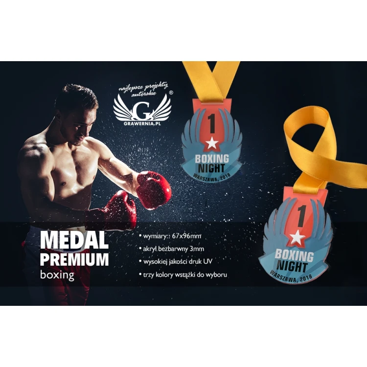 Medal Premium - Boxing - wymiary: 67x96mm  - MGR072