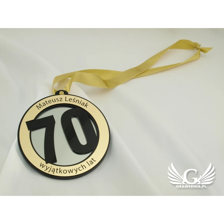 Medal na 70 urodziny - średnica 12 cm