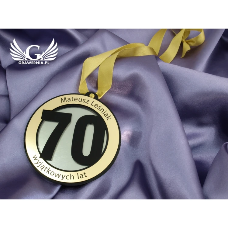 Medal na 70 urodziny - średnica 12 cm