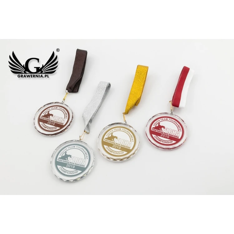 Medal szklany Elite z kolorowym drukiem UV z etui - MGR084