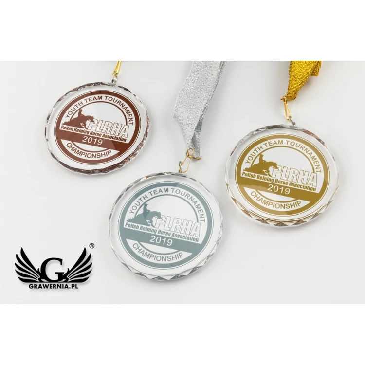 Medal szklany Elite z kolorowym drukiem UV z etui - MGR084