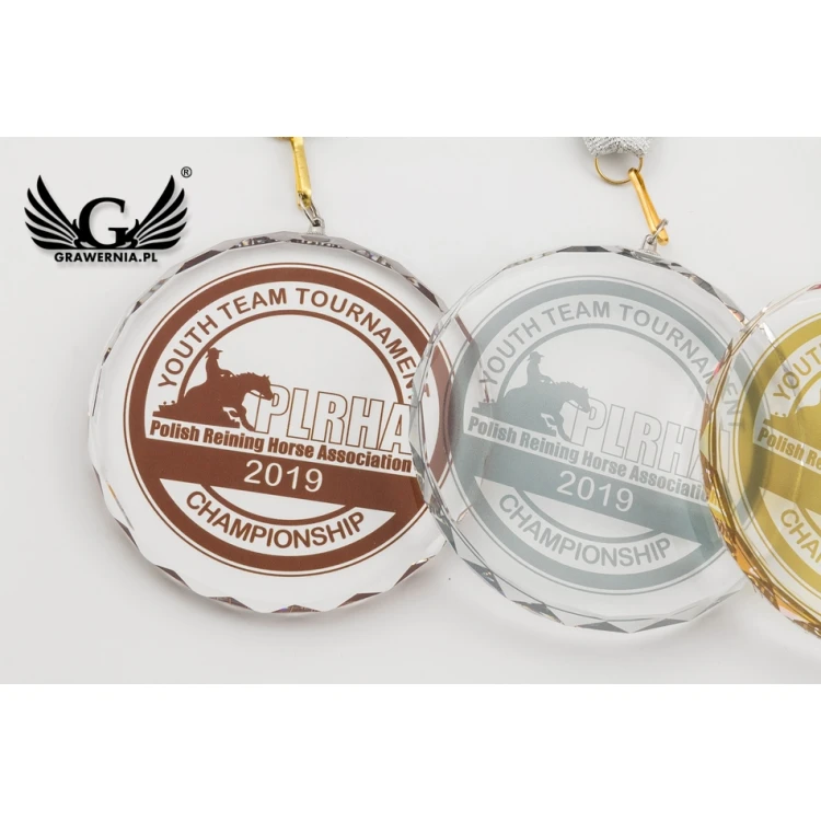Medal szklany Elite z kolorowym drukiem UV z etui - MGR084